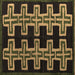 Square Southwestern Brown Country Rug, abs4576brn