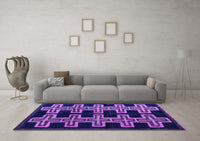 Machine Washable Southwestern Purple Country Rug, wshabs4576pur