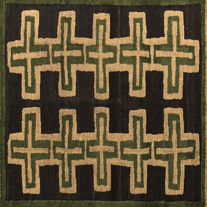 Square Machine Washable Southwestern Brown Country Rug, wshabs4576brn