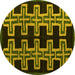 Round Southwestern Yellow Country Rug, abs4576yw