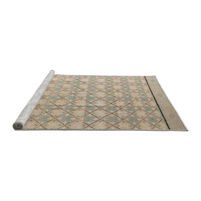 Sideview of Machine Washable Abstract Brown Rug, wshabs4577