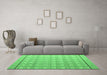 Machine Washable Abstract Emerald Green Modern Area Rugs in a Living Room,, wshabs4577emgrn