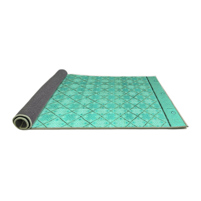 Sideview of Abstract Turquoise Modern Rug, abs4577turq