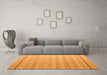 Machine Washable Abstract Orange Modern Area Rugs in a Living Room, wshabs4577org