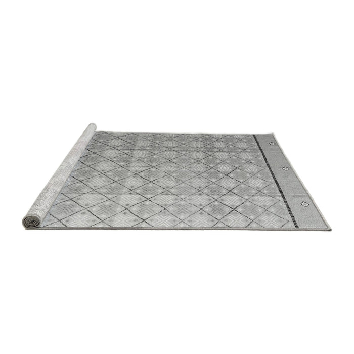 Sideview of Machine Washable Abstract Gray Modern Rug, wshabs4577gry
