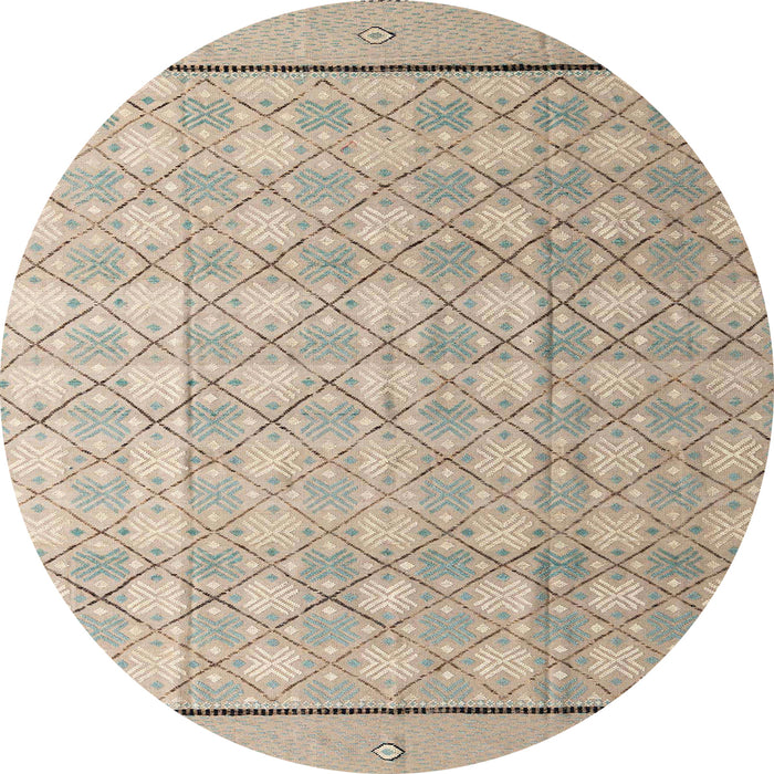 Round Machine Washable Abstract Brown Rug, wshabs4577