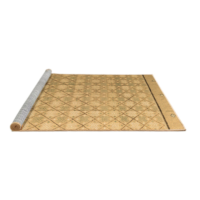 Sideview of Machine Washable Abstract Brown Modern Rug, wshabs4577brn