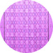 Round Abstract Purple Modern Rug, abs4577pur