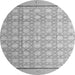 Round Machine Washable Abstract Gray Modern Rug, wshabs4577gry