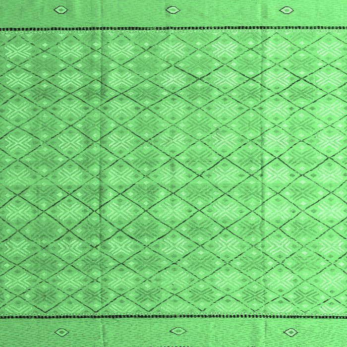 Square Machine Washable Abstract Emerald Green Modern Area Rugs, wshabs4577emgrn