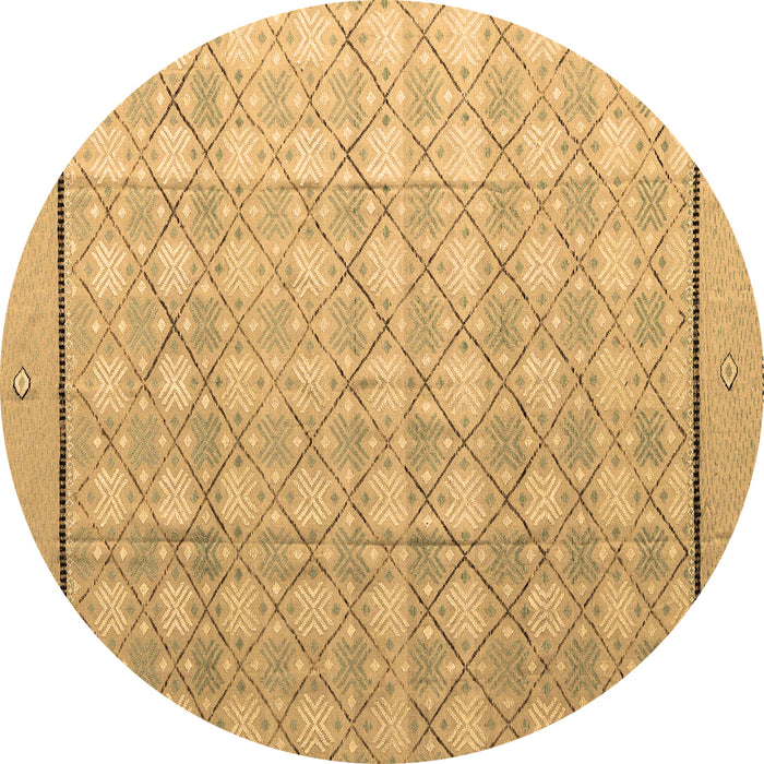 Round Abstract Brown Modern Rug, abs4577brn