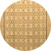 Round Abstract Brown Modern Rug, abs4577brn