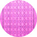 Round Abstract Pink Modern Rug, abs4577pnk