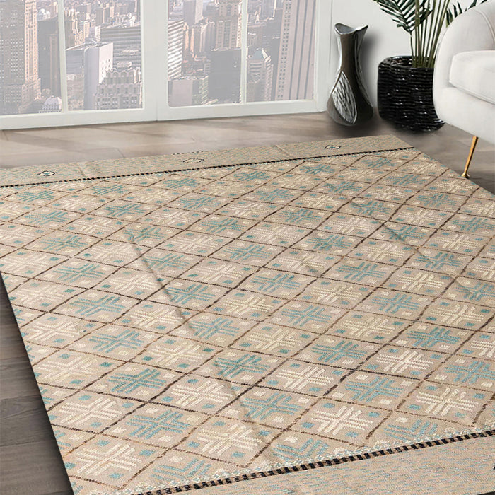 Abstract Brown Modern Rug in Family Room, abs4577