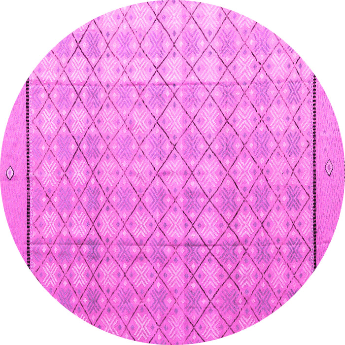 Round Machine Washable Abstract Pink Modern Rug, wshabs4577pnk