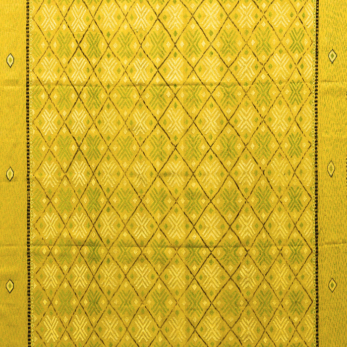 Square Machine Washable Abstract Yellow Modern Rug, wshabs4577yw