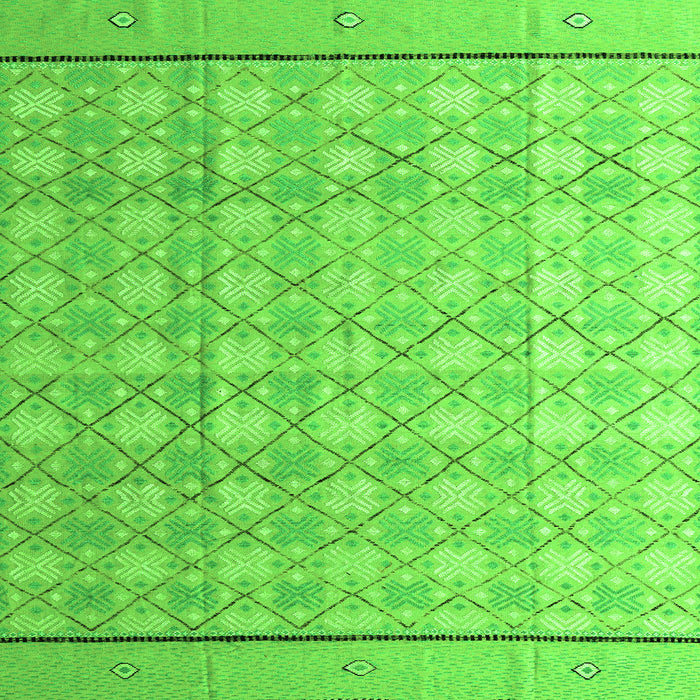 Square Machine Washable Abstract Green Modern Area Rugs, wshabs4577grn