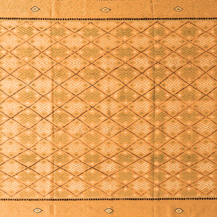 Square Machine Washable Abstract Orange Modern Area Rugs, wshabs4577org