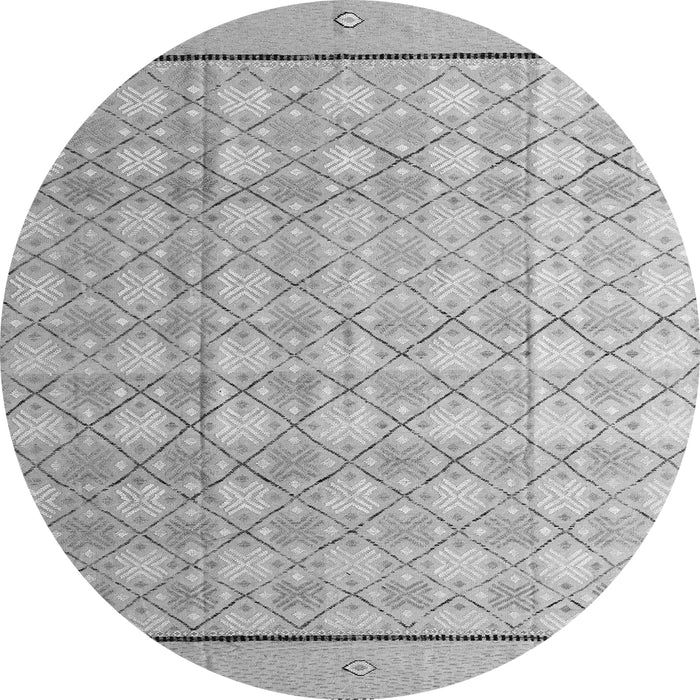 Round Abstract Gray Modern Rug, abs4577gry