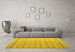 Machine Washable Abstract Yellow Modern Rug in a Living Room, wshabs4577yw