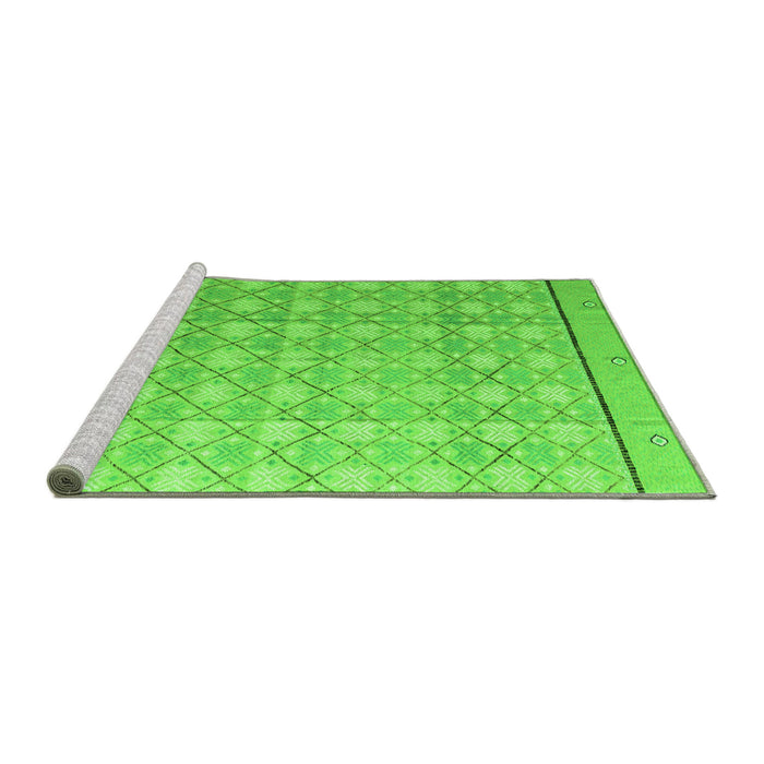 Sideview of Machine Washable Abstract Green Modern Area Rugs, wshabs4577grn