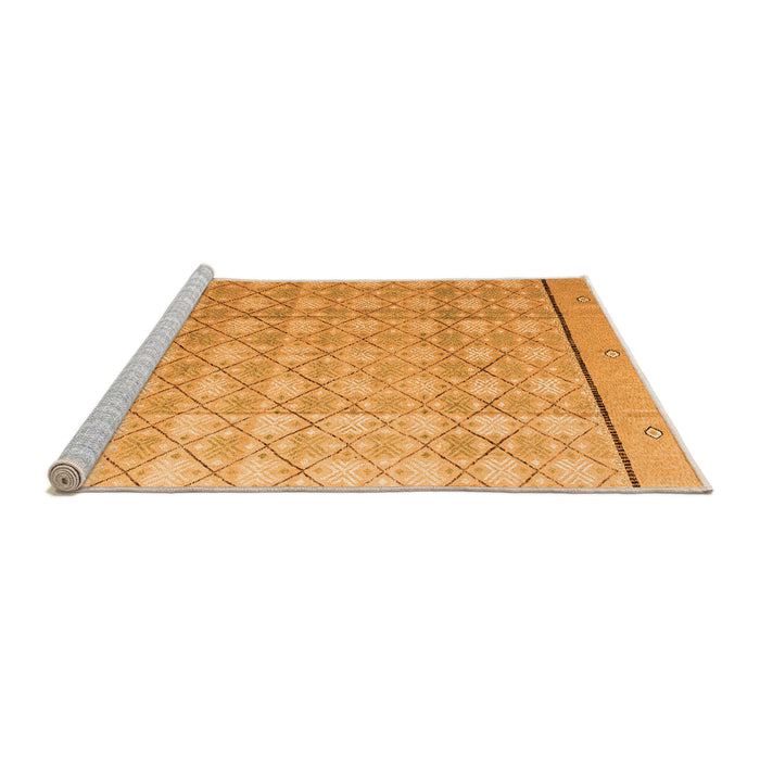 Sideview of Machine Washable Abstract Orange Modern Area Rugs, wshabs4577org