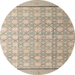 Round Abstract Brown Modern Rug, abs4577