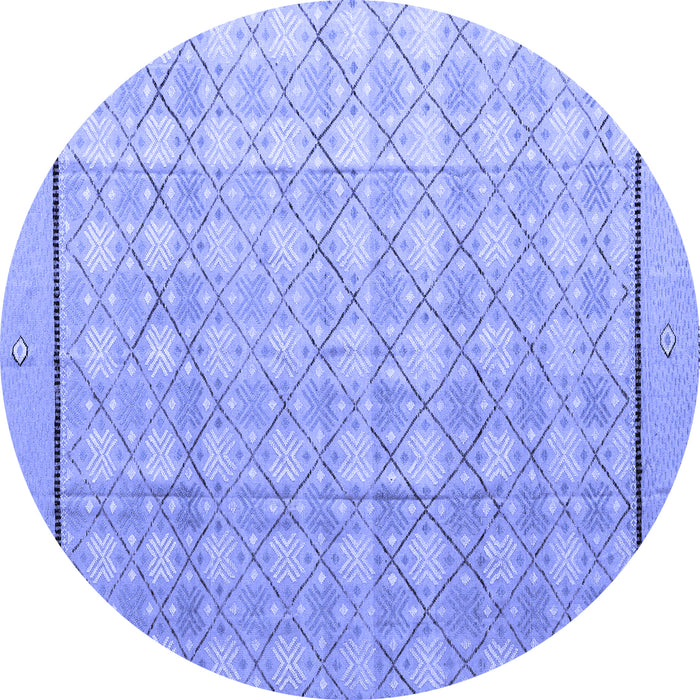 Round Abstract Blue Modern Rug, abs4577blu