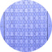 Round Abstract Blue Modern Rug, abs4577blu