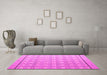 Machine Washable Abstract Pink Modern Rug in a Living Room, wshabs4577pnk