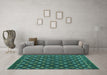 Machine Washable Abstract Turquoise Modern Area Rugs in a Living Room,, wshabs4578turq