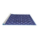 Sideview of Machine Washable Abstract Blue Modern Rug, wshabs4578blu