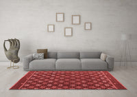 Machine Washable Abstract Red Modern Rug, wshabs4578red