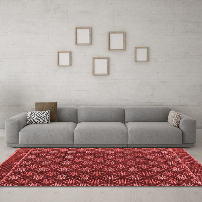 Modern Red Washable Rugs