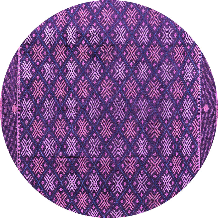 Round Machine Washable Abstract Purple Modern Area Rugs, wshabs4578pur