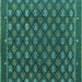 Square Abstract Turquoise Modern Rug, abs4578turq