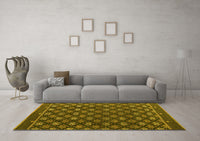 Machine Washable Abstract Yellow Modern Rug, wshabs4578yw