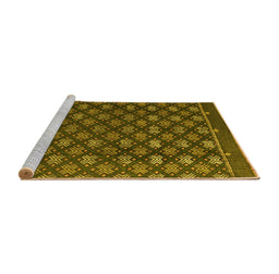 Sideview of Machine Washable Abstract Yellow Modern Rug, wshabs4578yw