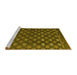 Sideview of Machine Washable Abstract Yellow Modern Rug, wshabs4578yw