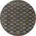 Round Machine Washable Abstract Khaki Green Rug, wshabs4578