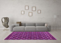 Machine Washable Abstract Pink Modern Rug, wshabs4578pnk