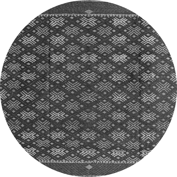 Round Abstract Gray Modern Rug, abs4578gry