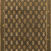 Square Abstract Brown Modern Rug, abs4578brn