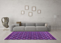 Machine Washable Abstract Purple Modern Rug, wshabs4578pur