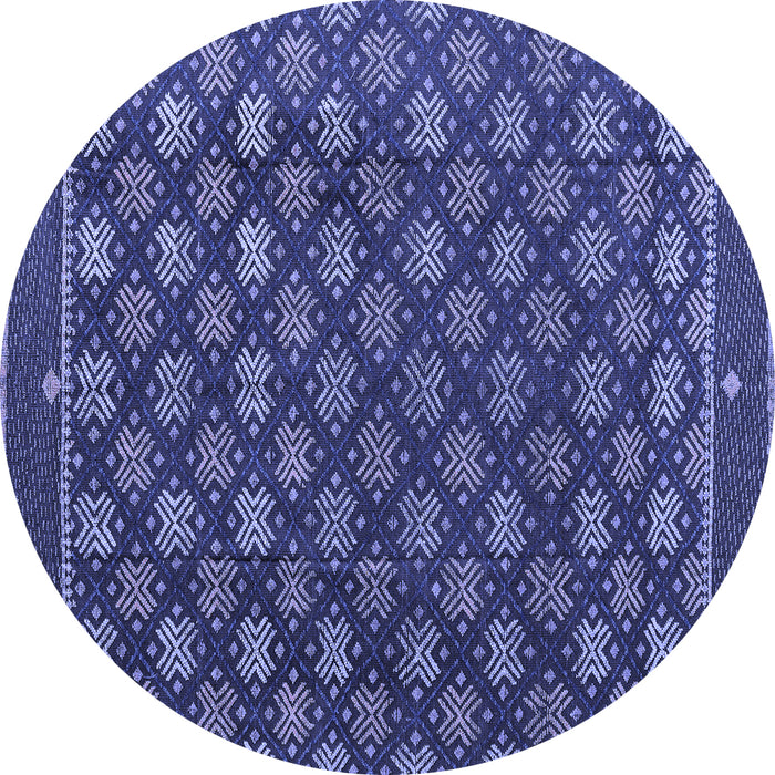 Round Machine Washable Abstract Blue Modern Rug, wshabs4578blu