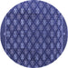 Round Machine Washable Abstract Blue Modern Rug, wshabs4578blu