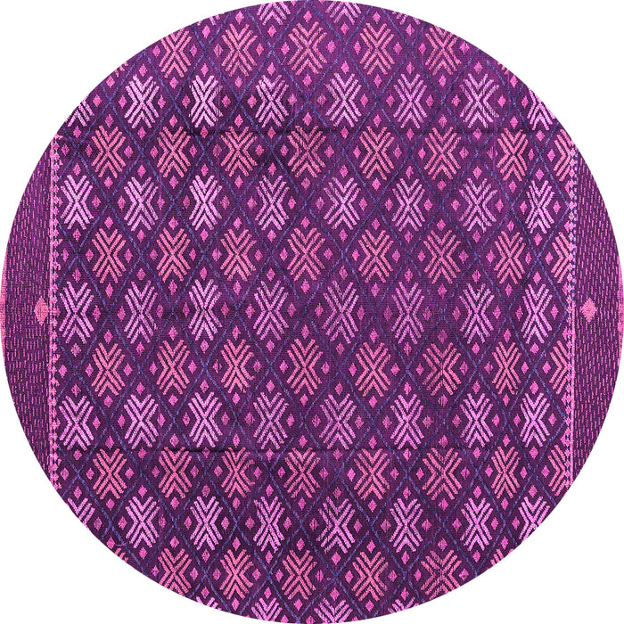 Round Machine Washable Abstract Pink Modern Rug, wshabs4578pnk
