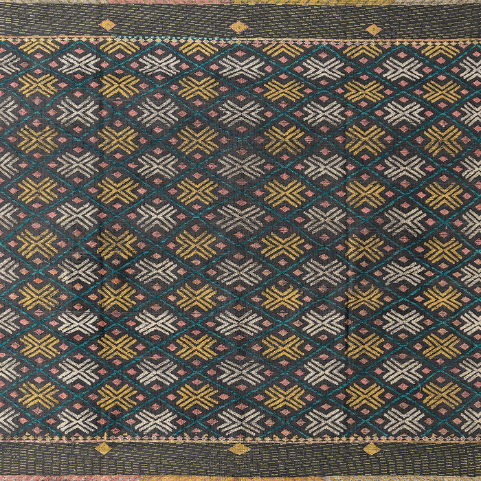 Square Machine Washable Abstract Khaki Green Rug, wshabs4578