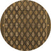 Round Abstract Brown Modern Rug, abs4578brn