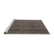 Sideview of Machine Washable Abstract Dark Brown Rug, wshabs4579